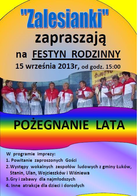 KGW Zalesianki zapraszaja na festyn 
